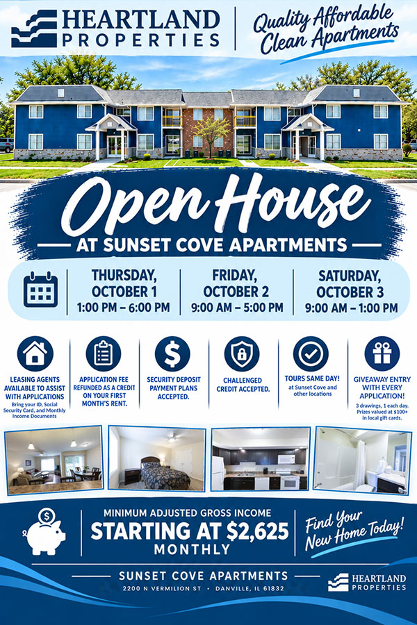 Open House at Sunset Cove - October 1-3