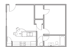 1 Bedroom Floorplan
