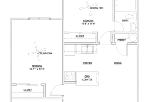 2 Bedroom Floor Plan