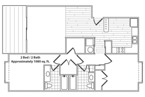 2 Bedroom / 2 Bath Floorplan