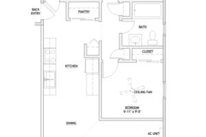 1 Bedroom Floorplan